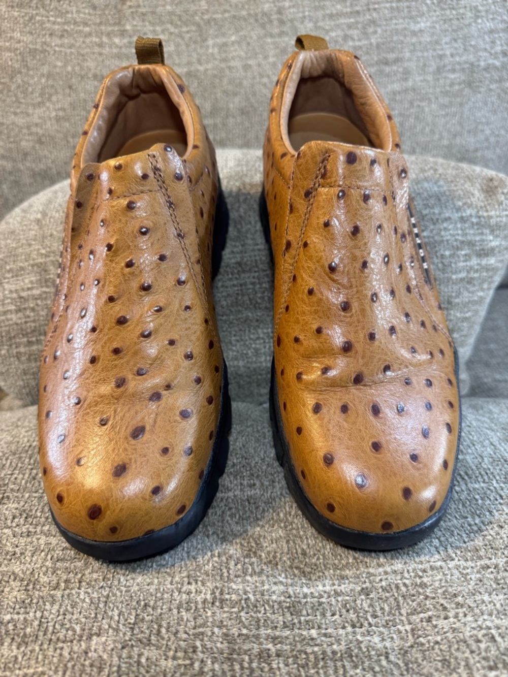 Roper Men's Performance Slip-On Shoes Faux Ostrich Leather Size 9 - Picture 3 of 11